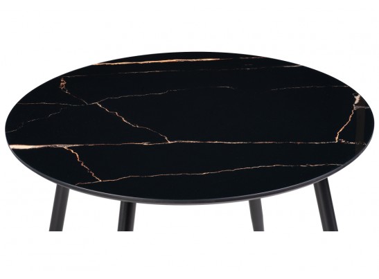 Стеклянный стол Анселм 100х76 обсидиан / черный в Кургане