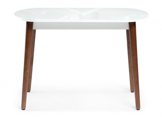 Стеклянный стол Клэйтон белый / орех в Кургане