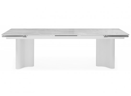 Стеклянный стол Мален 240x110 белый мрамор / белый в Кургане