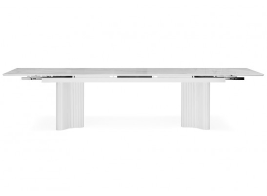 Стеклянный стол Мален 240x110 белый мрамор / белый в Кургане