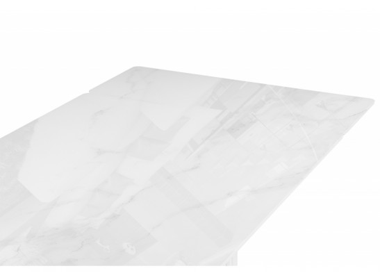 Стеклянный стол Мален 240x110 белый мрамор / белый в Кургане