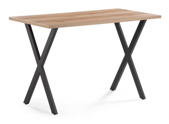 Стол Алеста Лофт 120х60х77 25 мм дуб делано светлый / черный матовый в Кургане
