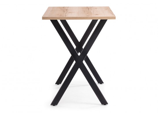 Стол Алеста Лофт 120х60х77 25 мм дуб делано светлый / черный матовый в Кургане