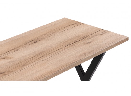 Стол Алеста Лофт 120х60х77 25 мм дуб делано светлый / черный матовый в Кургане