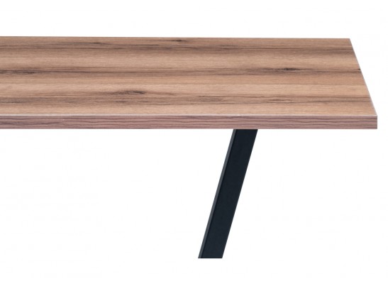 Стол на тумбе Мичиган Лофт 110х70х74 25 мм дуб делано темный / черный матовый в Кургане