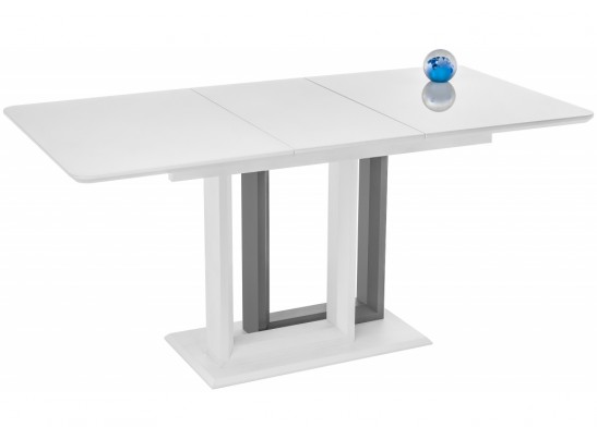 Стол на тумбе Санса белый / белая шагрень / грей в Кургане