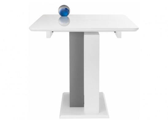 Стол на тумбе Санса белый / белая шагрень / грей в Кургане