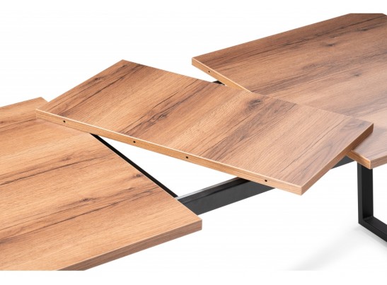 Стол раскладной Лота Лофт 140 25 мм дуб делано темный / черный матовый в Кургане