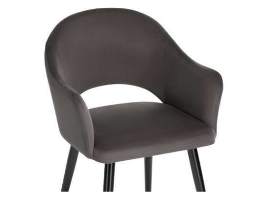 Стул на металлокаркасе Апри микровелюр графитовый / черный глянец в Кургане