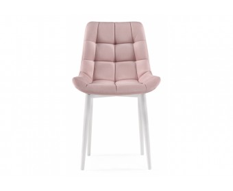 Стул на металлокаркасе Челси велюр розовый / белый