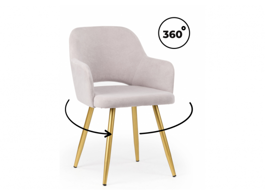 Стул на металлокаркасе Эолин 360 светло-серый (glory 36) / золотой в Кургане