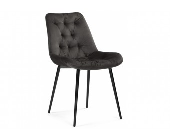 Стул на металлокаркасе Гояр графитовый / черный глянец