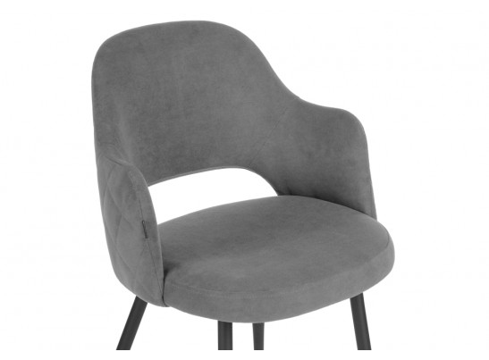 Стул на металлокаркасе Гутрид прошивка ромбы сзади серый / черный в Кургане