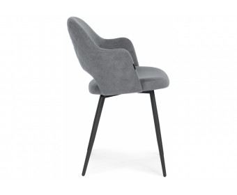 Стул на металлокаркасе Гутрид ромбы сзади без складок серый / черный