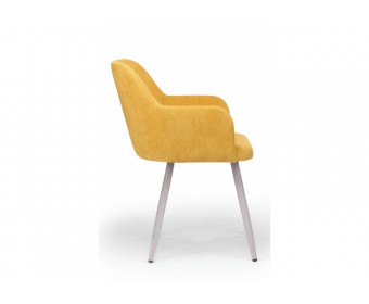 Стул на металлокаркасе Инфини горчичный (ocean 016) / серый