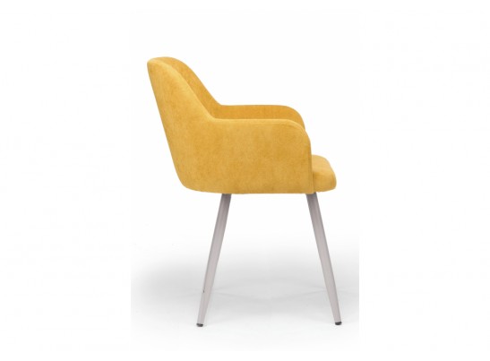 Стул на металлокаркасе Инфини горчичный (ocean 016) / серый в Кургане