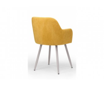 Стул на металлокаркасе Инфини горчичный (ocean 016) / серый