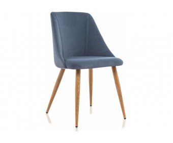 Стул на металлокаркасе Morgan blue / wood