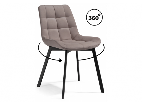 Стул на металлокаркасе Стронг вращающийся латте велютто 08 / черный каркас в Кургане