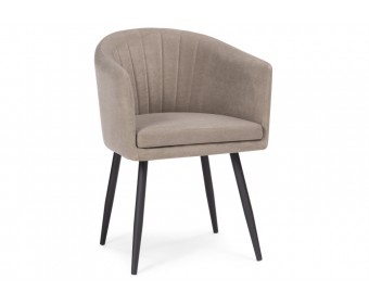 Стул на металлокаркасе Валета капучино / черный каркас