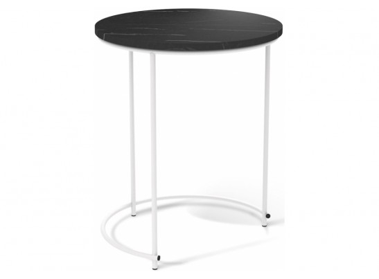 Журнальный столик Sheffilton SHT-CT7 камень пьетра черный / белый муар в Кургане