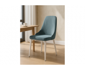 Стул на металлокаркасе Kora light blue / white