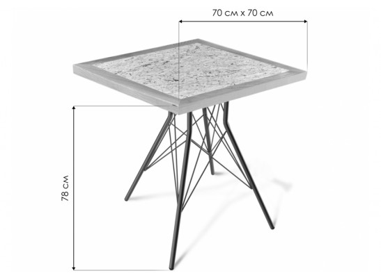 Деревянный стол SHT-TU2-1/70/70 медный / прозрачный лак дуб / OSB в Кургане
