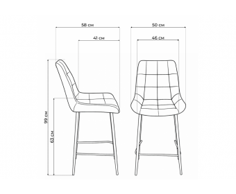 Полубарный стул Челси 360 темно-серый (zd 995) / серый