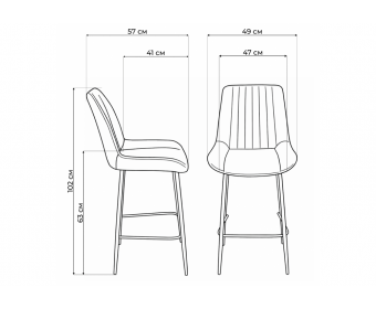 Полубарный стул Седа 360 светло-серый (zd 960) / золотой