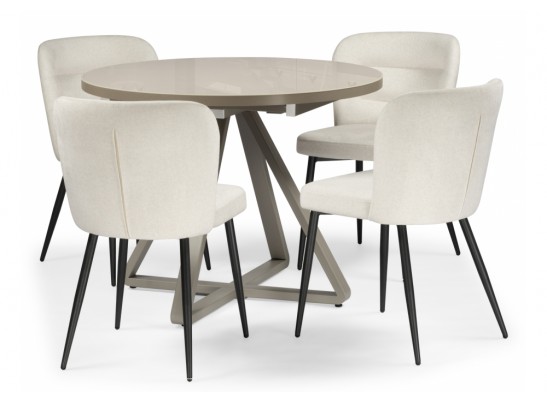 Стеклянный стол Барри D100 раздвижной латте / капучино в Кургане