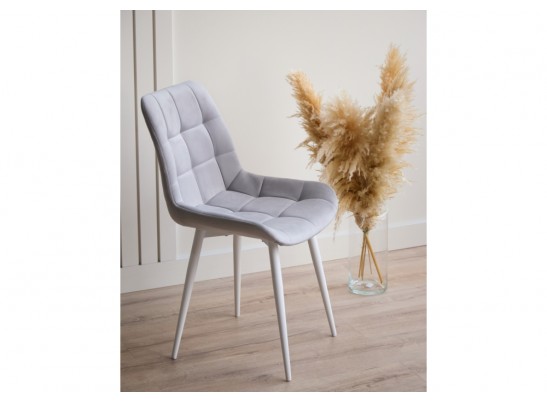 Стул на металлокаркасе Челси 360 К светло-серый (zd 960) / белый