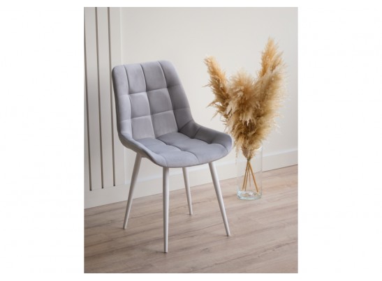 Стул на металлокаркасе Челси 360 К светло-серый (zd 960) / белый