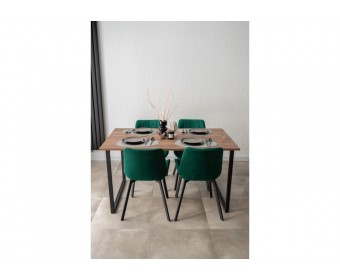 Деревянный стол Лиман 140 х 80 дуб крафт табачный / черный матовый