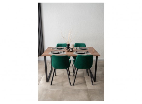 Деревянный стол Лиман 140 х 80 дуб крафт табачный / черный матовый в Кургане