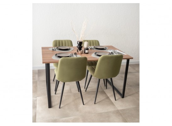 Деревянный стол Лиман 140 х 80 дуб крафт табачный / черный матовый в Кургане