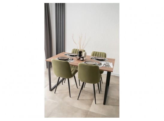 Деревянный стол Лиман 140 х 80 дуб крафт табачный / черный матовый в Кургане