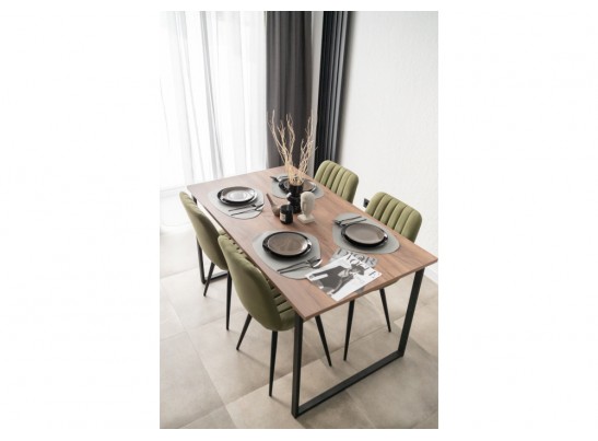 Деревянный стол Лиман 140 х 80 дуб крафт табачный / черный матовый в Кургане