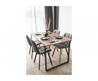 Деревянный стол Лиман 140 х 80 дуб крафт табачный / черный матовый