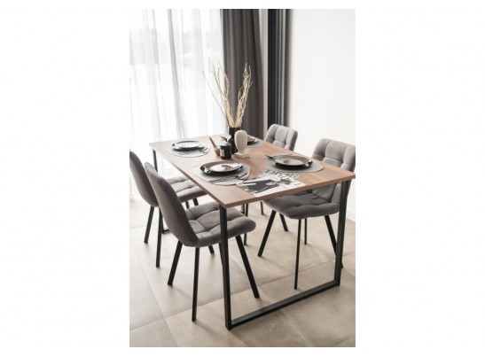 Деревянный стол Лиман 140 х 80 дуб крафт табачный / черный матовый в Кургане