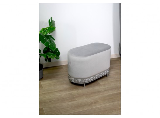 Банкетка Sheffilton SHT-B21-1 серое облако/хром лак в Кургане