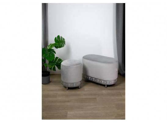 Банкетка Sheffilton SHT-B21-1 серое облако/хром лак в Кургане