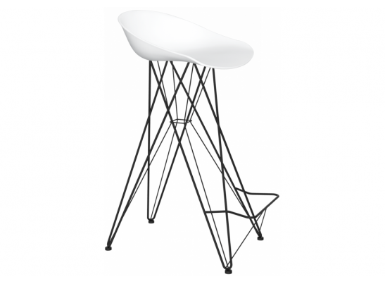 Барный стул SHT-ST19/S66 белый белый / черный муар в Кургане