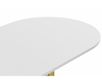 Деревянный стол Барон О 200 х 90 белая пленка шагрень / золотые ноги