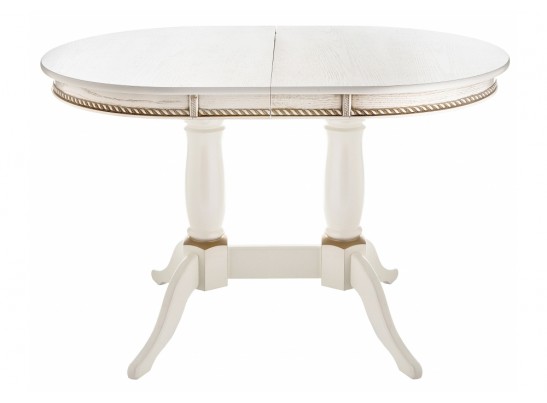 Деревянный стол Кантри 120 молочный с золотой патиной в Кургане