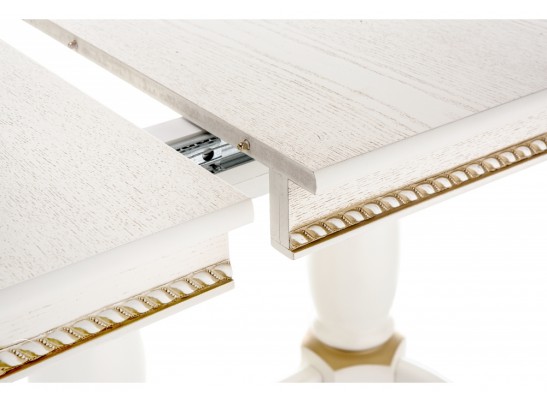 Деревянный стол Кантри 120 молочный с золотой патиной в Кургане