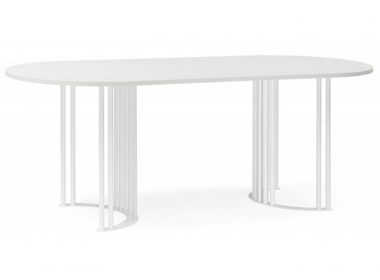 Деревянный стол Хьюго О 180 х 90 шагрень пленка / белый в Кургане