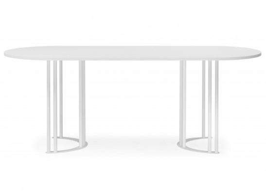 Деревянный стол Хьюго О 180 х 90 шагрень пленка / белый в Кургане