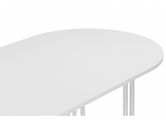 Деревянный стол Хьюго О 180 х 90 шагрень пленка / белый в Кургане