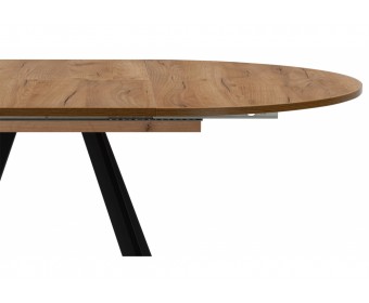 Деревянный стол Курт 90 / 130 дуб крафт золотой / черный матовый