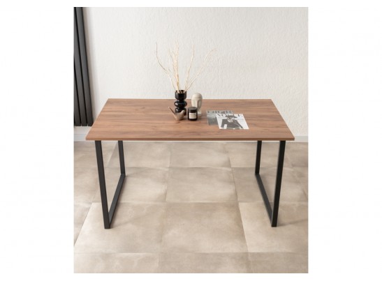 Деревянный стол Лиман 140 х 80 дуб крафт табачный / черный матовый в Кургане